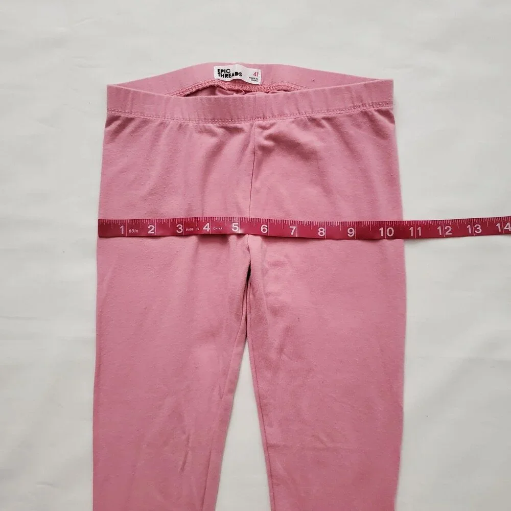 Epic Threads Toddler Girls Gold Heart Border-Print Leggings,‎ Pink Size 4T